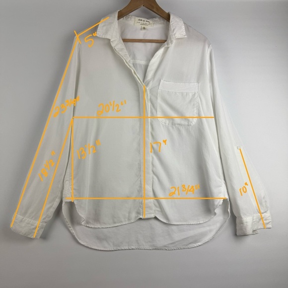 Cloth & Stone for Anthropologie Women’s Small White Tencel Button-Down Shirt - Picture 8 of 8
